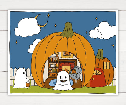 Halloween Coloring Page - Trick or Treat - Plan with Inès