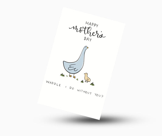 Mother Goose Mother's Day Coloring Card - Plan with Inès