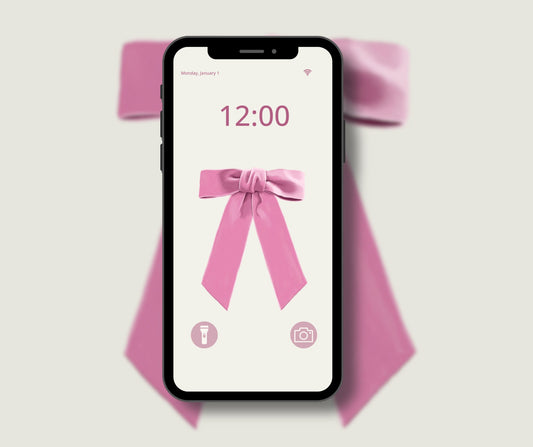 Pink Coquette Bow Phone Wallpaper - Plan with Inès