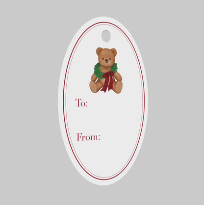 Red Teddy Bear Gift Tags