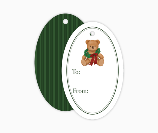 Green Teddy Bear Gift Tags