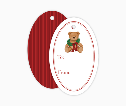 Red Teddy Bear Gift Tags