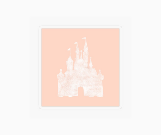 Pink Disney Princess Inspired Castle Sticker