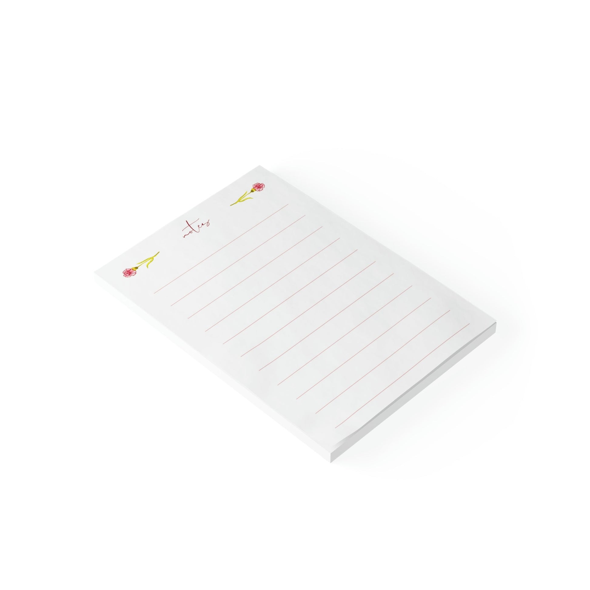 Carnation Floral Watercolor Note Pad - Plan with Inès