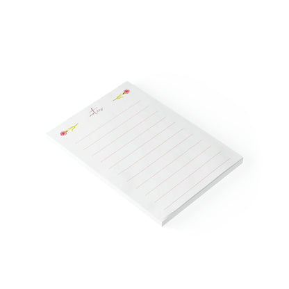 Carnation Floral Watercolor Note Pad - Plan with Inès