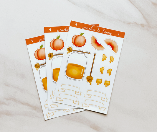 Peaches and Honey sticker sheet