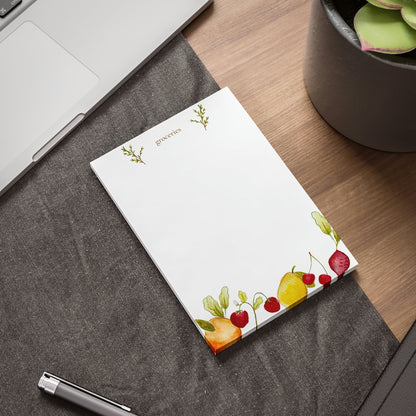 Grocery List Watercolor Note Pad - Plan with Inès