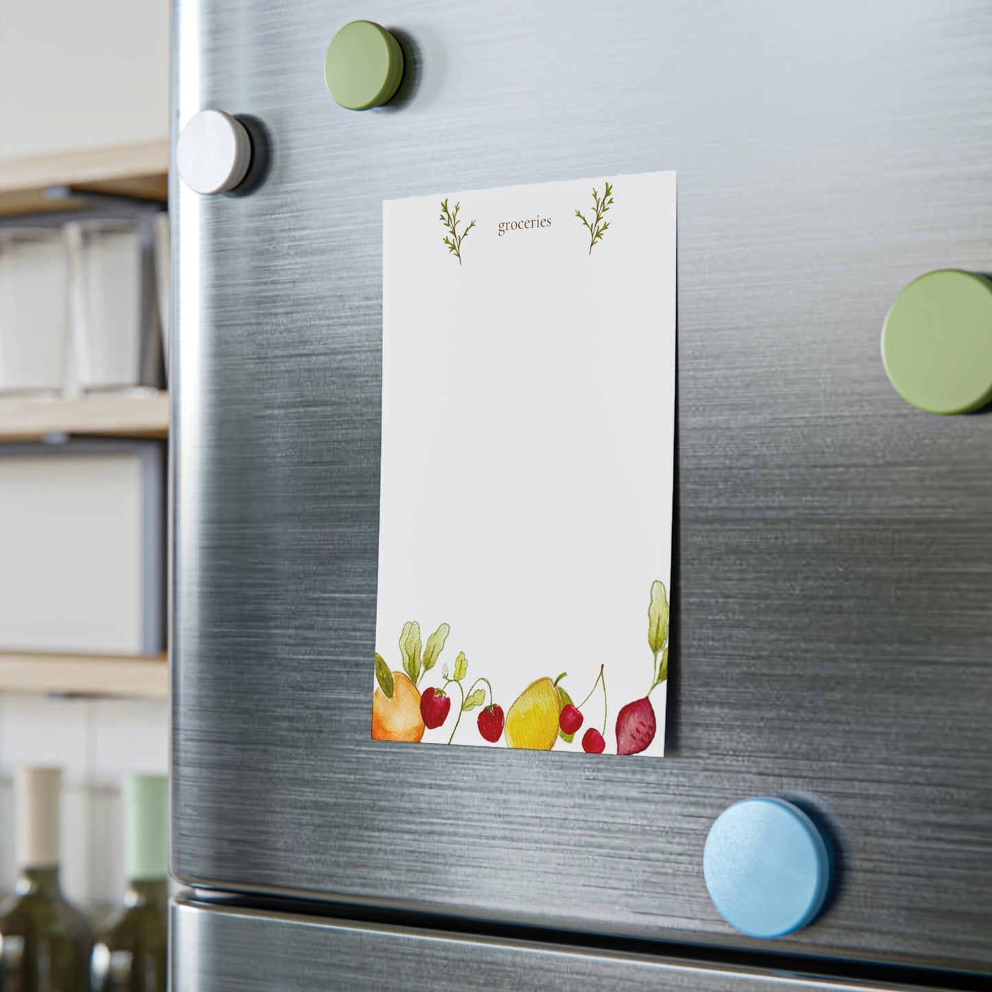 Grocery List Watercolor Note Pad - Plan with Inès